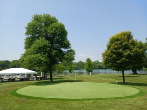 2,000 square foot backyard putting green and chipping pads