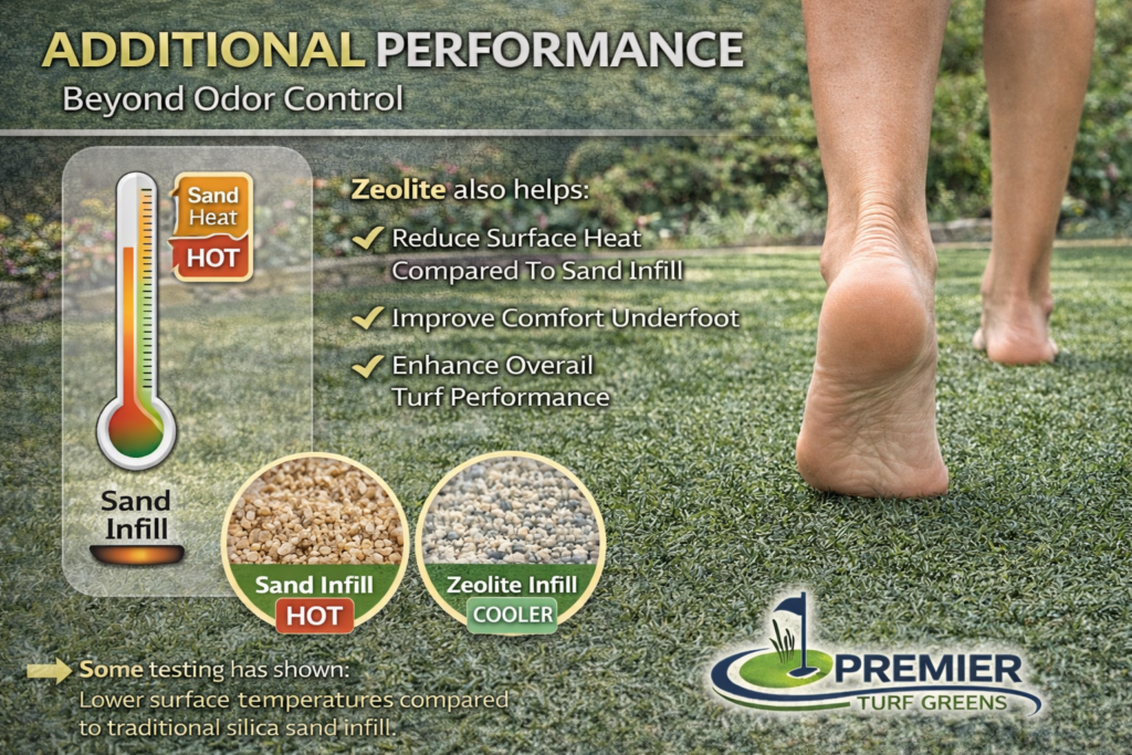 Additional turf performance benefits of zeolite - less heat