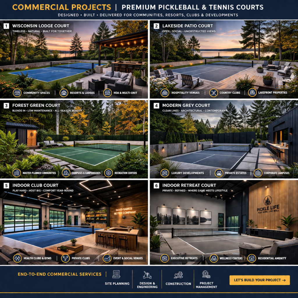 Multiple commercial pickleball projects spread