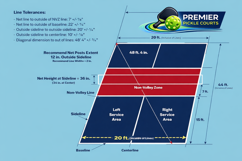Pickleball Court Layout USA Pickleball Standards - Wisconsin